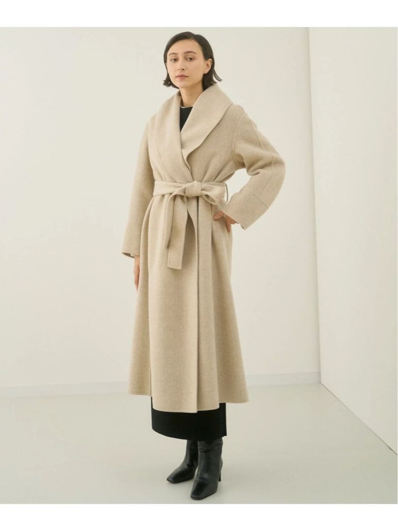 【tiatia 】ANAYI アナイ シャルムビーバーショールカラーコート