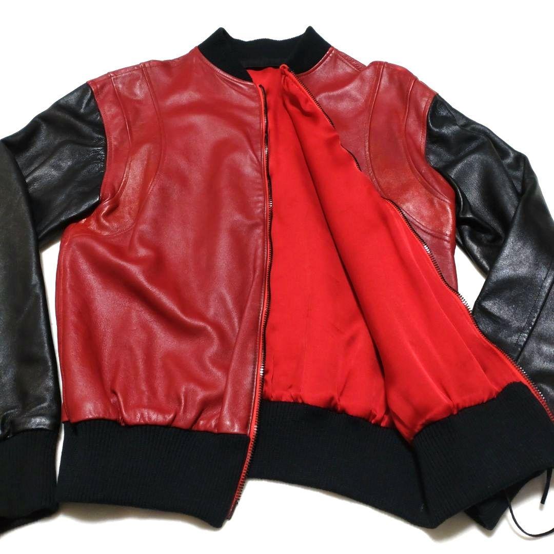 CAVIALE　レザー　ブルゾン　ジャケット　赤