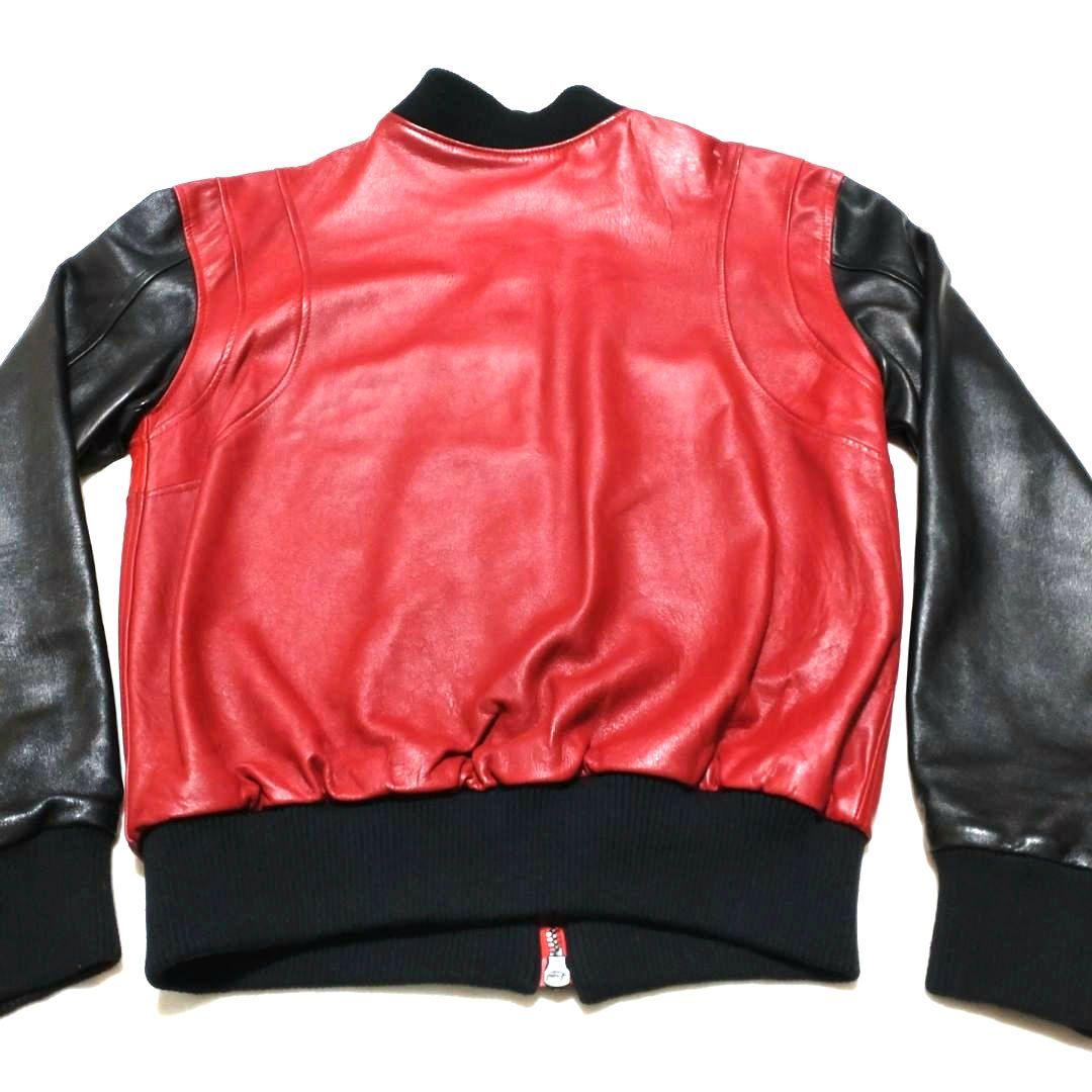 CAVIALE　レザー　ブルゾン　ジャケット　赤
