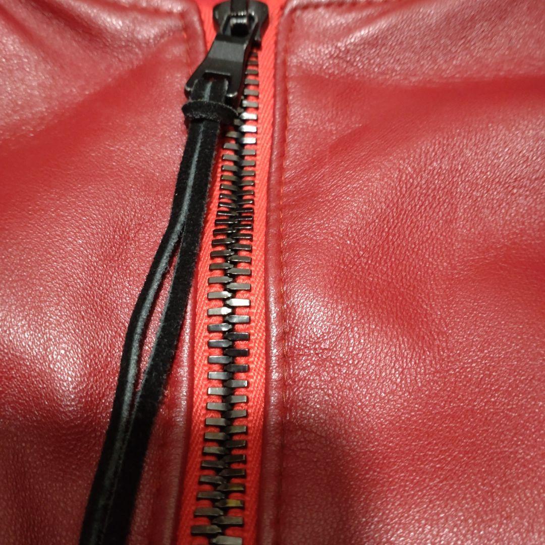 CAVIALE　レザー　ブルゾン　ジャケット　赤