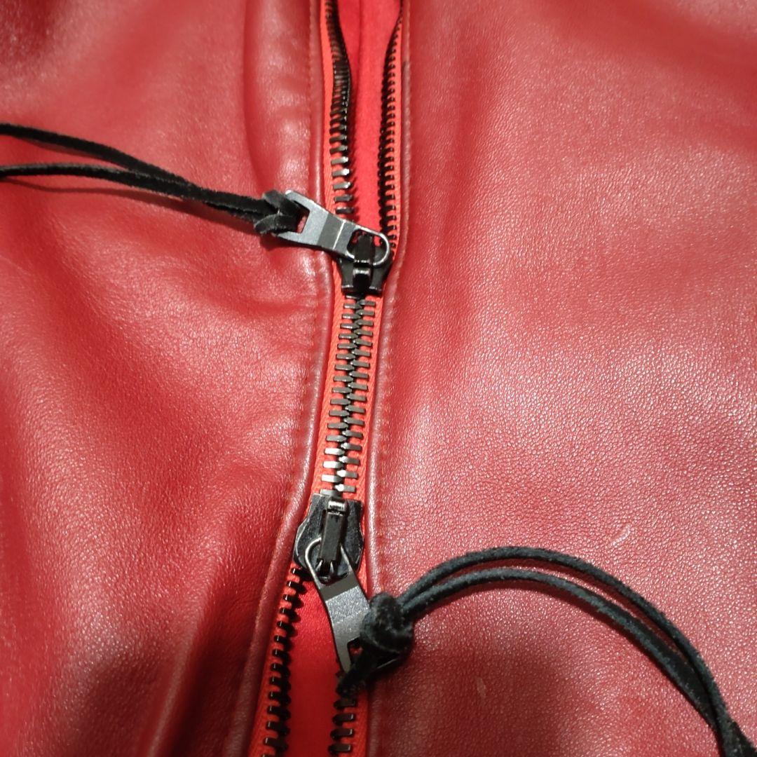 CAVIALE　レザー　ブルゾン　ジャケット　赤