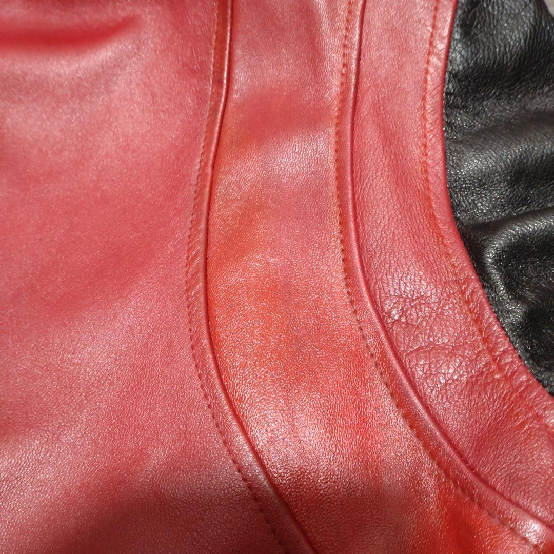 CAVIALE　レザー　ブルゾン　ジャケット　赤