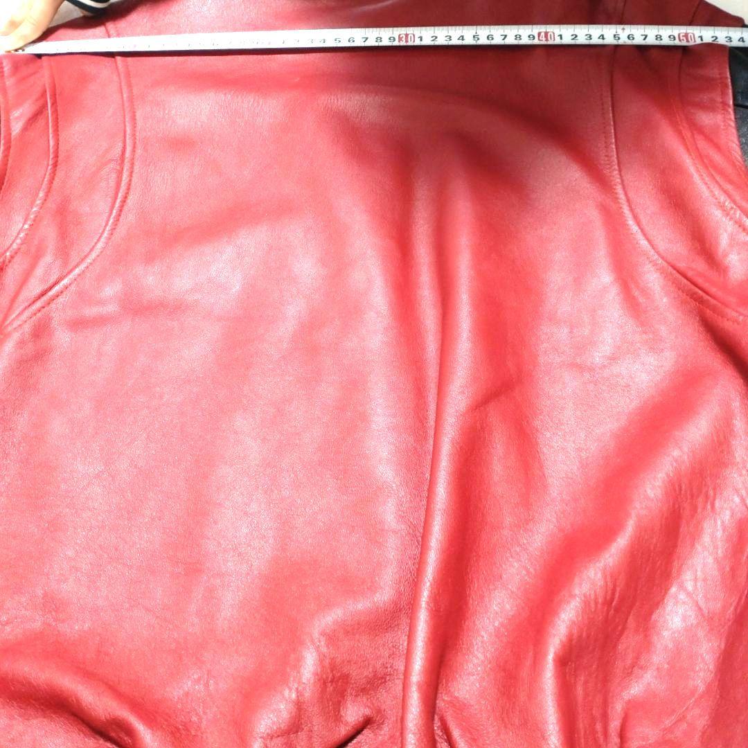 CAVIALE　レザー　ブルゾン　ジャケット　赤