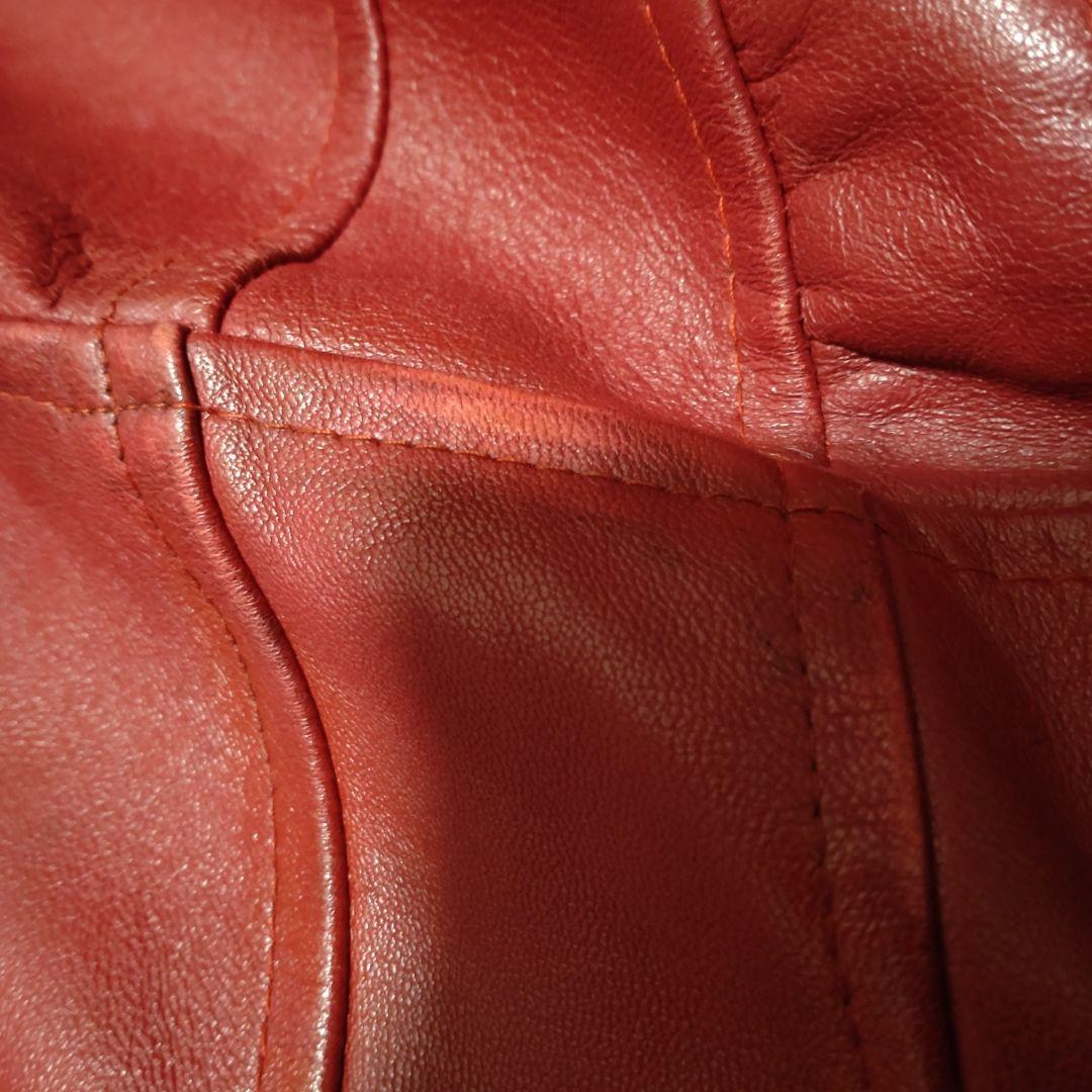 CAVIALE　レザー　ブルゾン　ジャケット　赤