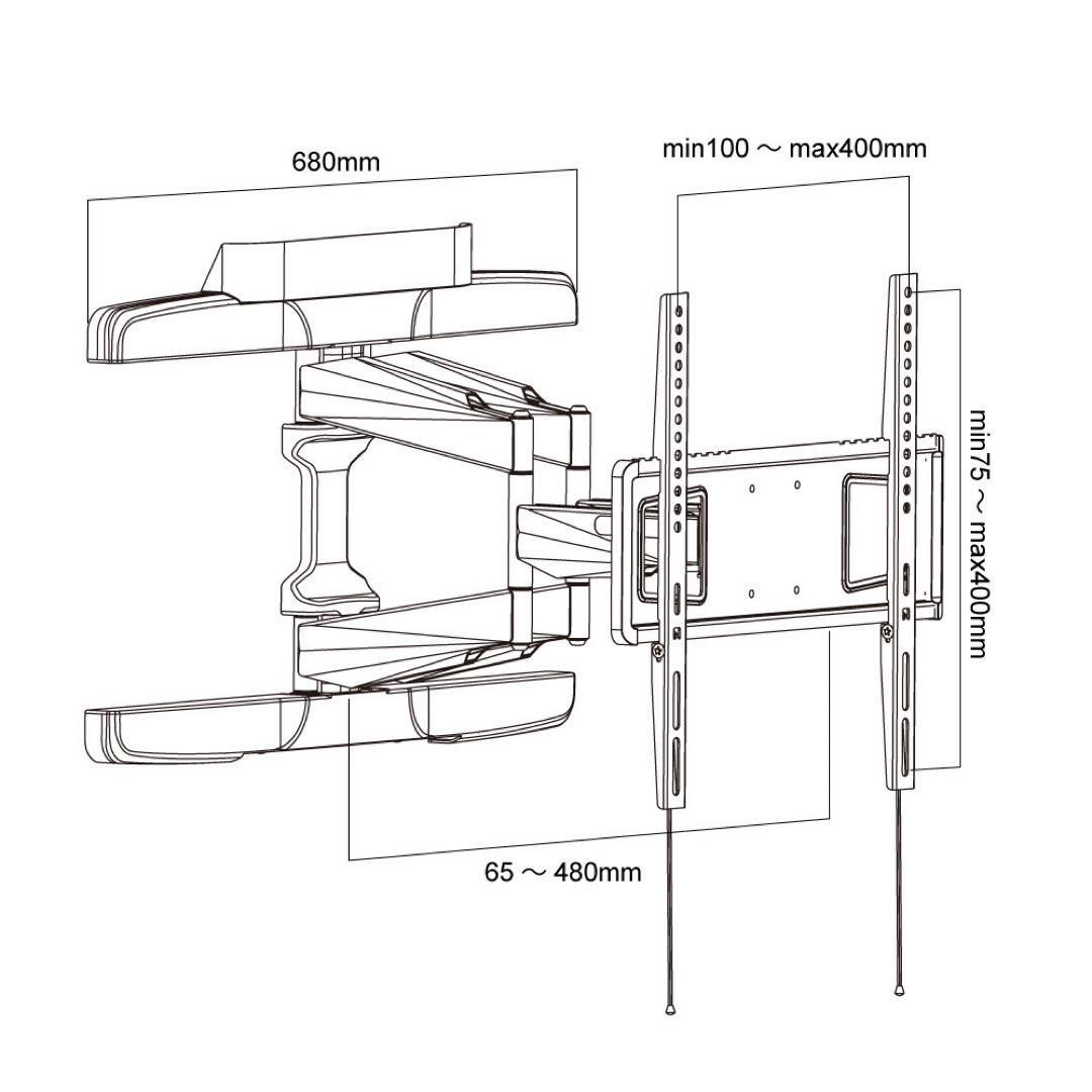 TVセッター フリースタイル VA226 Mサイズ テレビ壁掛け金具 ホワイト