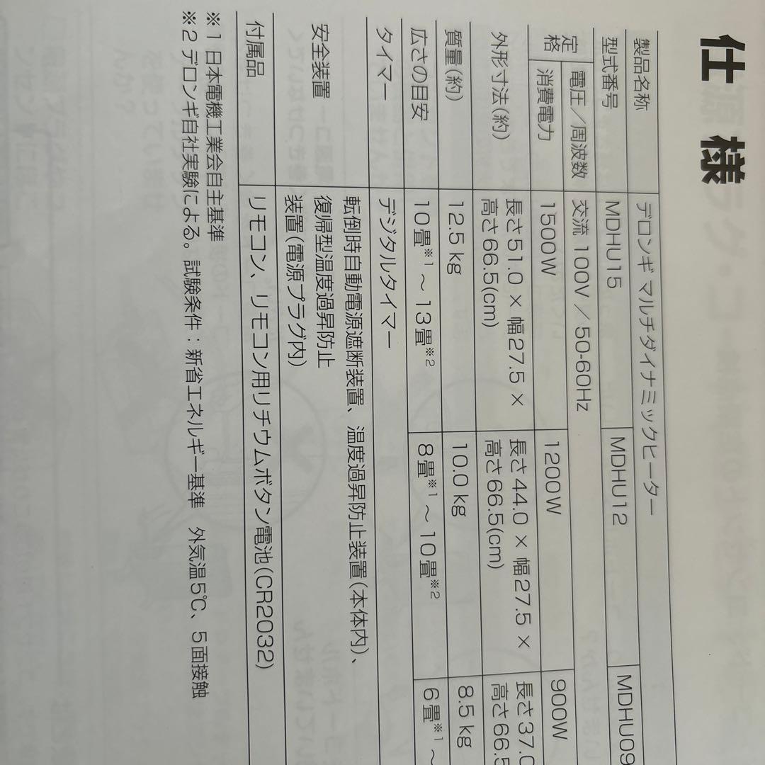 デロンギマルチだイナミックヒーターMDHU15-BK