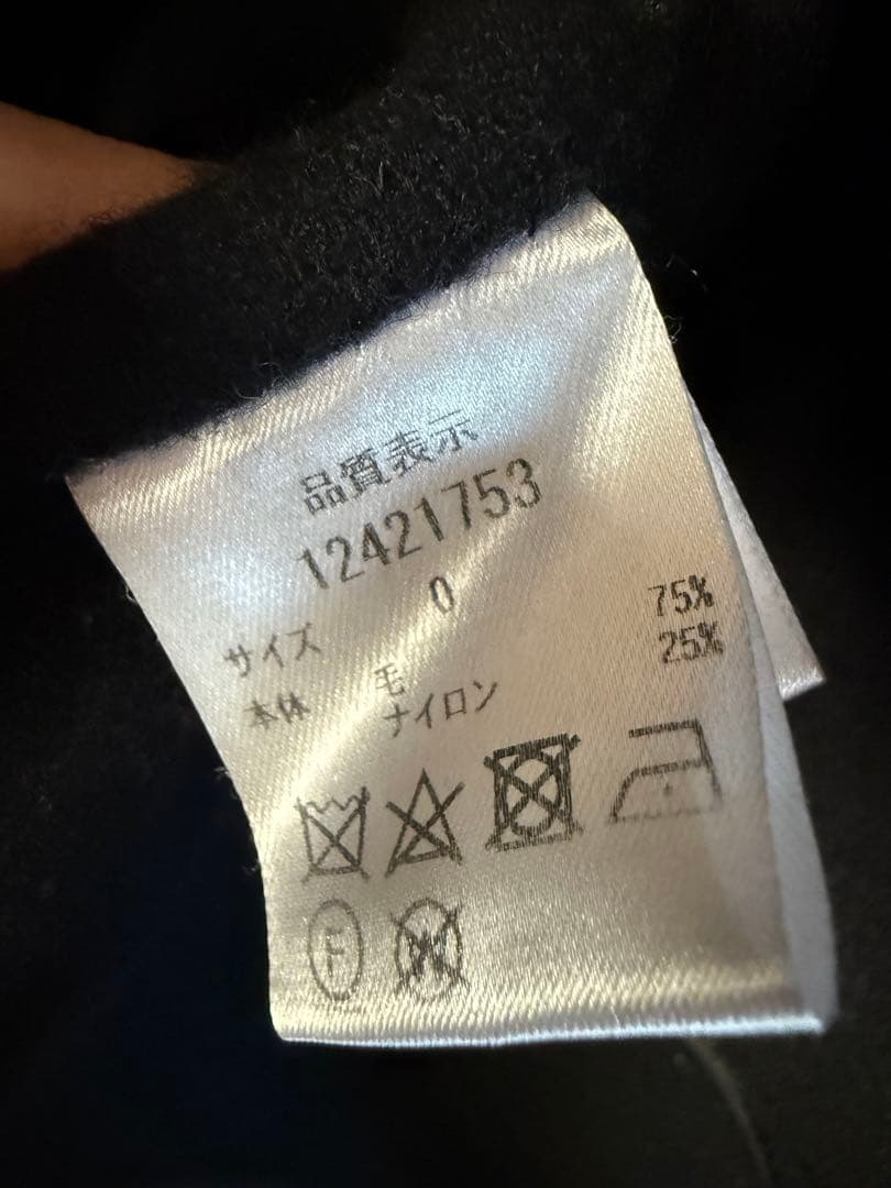 Arpege story ファー付きフードリバーコート 黒 0