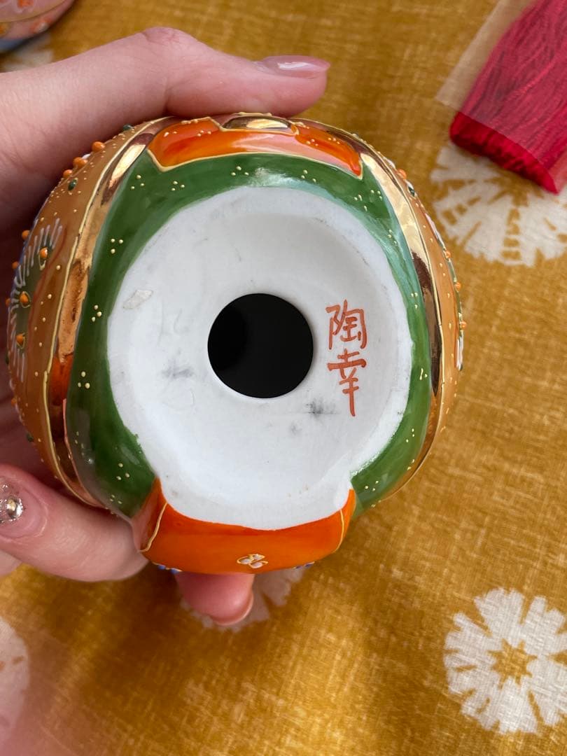 ￼￼ 九谷焼 桜盛 お雛様 ひな人形 陶器　三月 ことの兜五月人形　節句兜セット