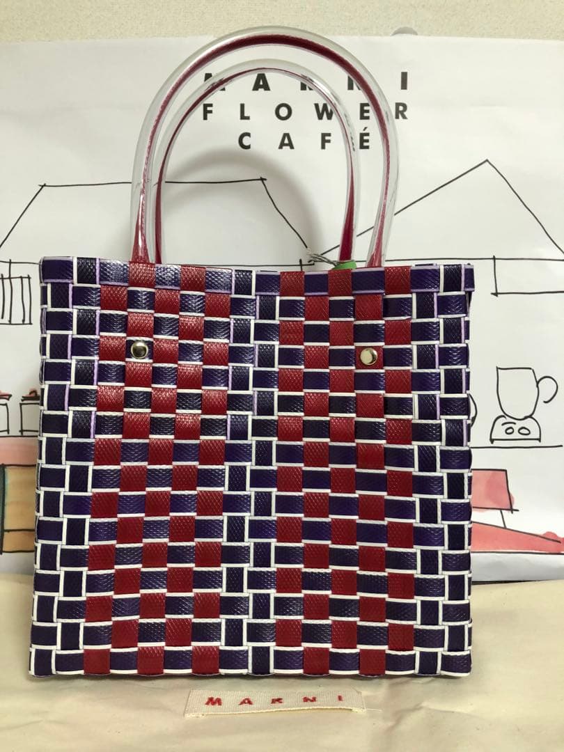 マルニ marni フラワーカフェ　マルニマーケット　カゴバッグ　バッグ