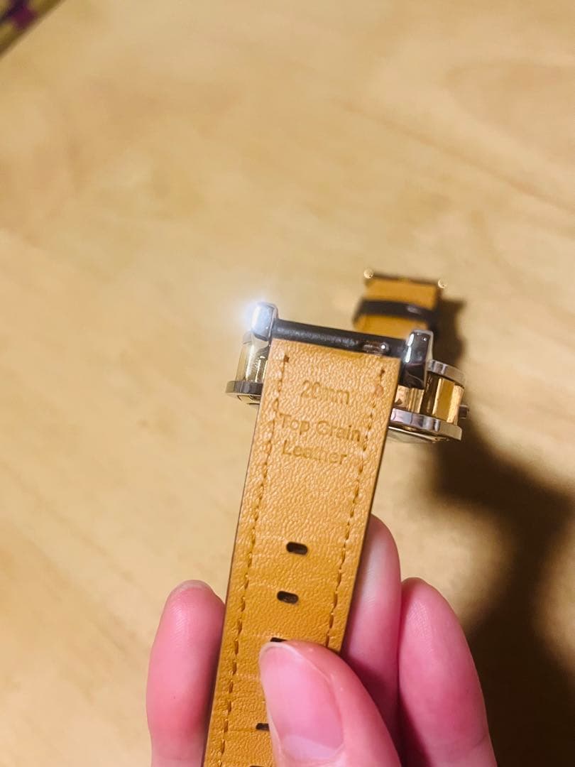 モルフォ蝶のクォーツ手巻き腕時計 世界に1つだけ。ベルト(ダークブラウン)金具金