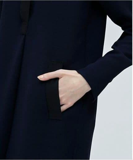 定価4.4万 ☆美品《BEIGE》24SS スキッパードレス ネイビー×ブラック