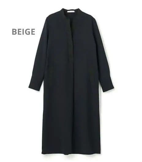 定価4.4万 ☆美品《BEIGE》24SS スキッパードレス ネイビー×ブラック