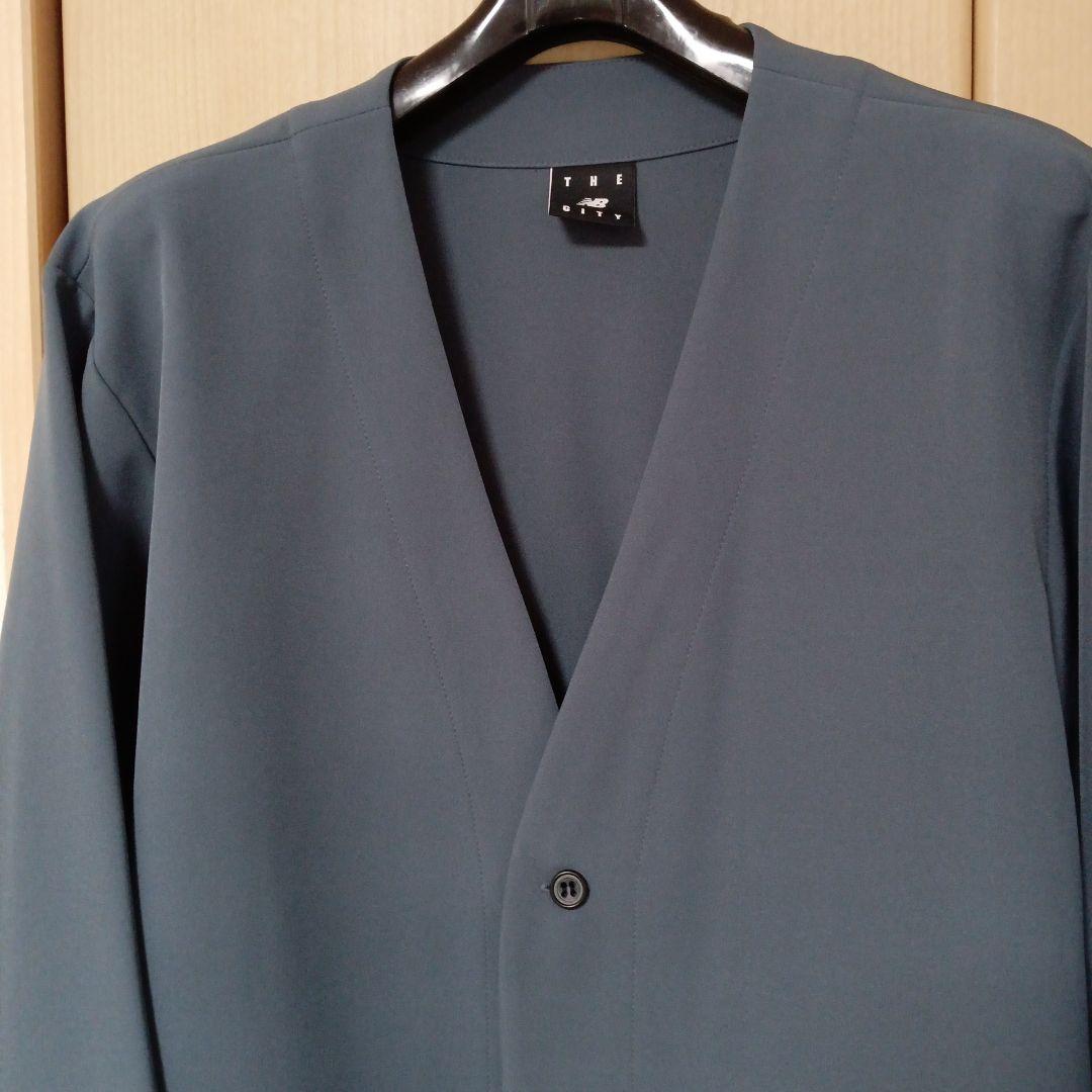 ニューバランス セットアップ　ノーカラージャケット&パンツ グレー