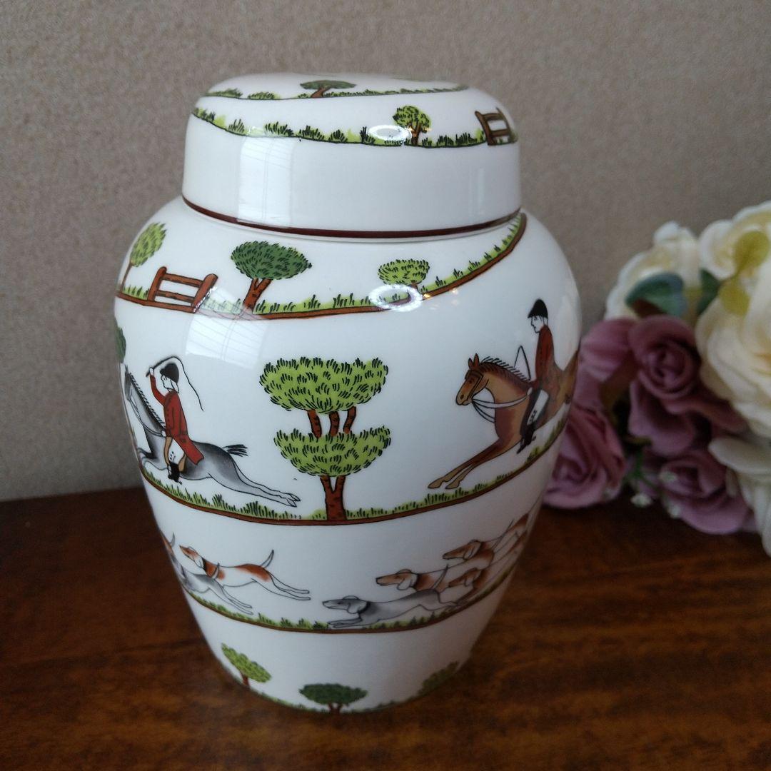 美品 クラウンスタッフォードシャー ハンティングシーン ジンジャージャー 大