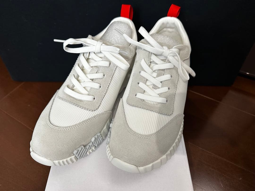 H風ホワイト／オレンジスニーカー　25㎝　Mal.rerere 【新品・未使用】