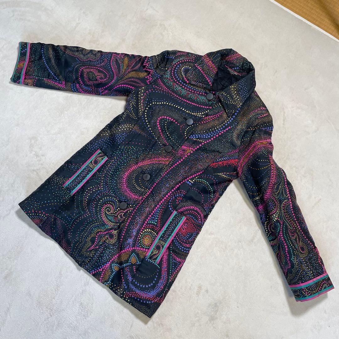 【美品】レオナール ✨中綿ロングコート 高級シルク素材 ペイズリー　総柄　M