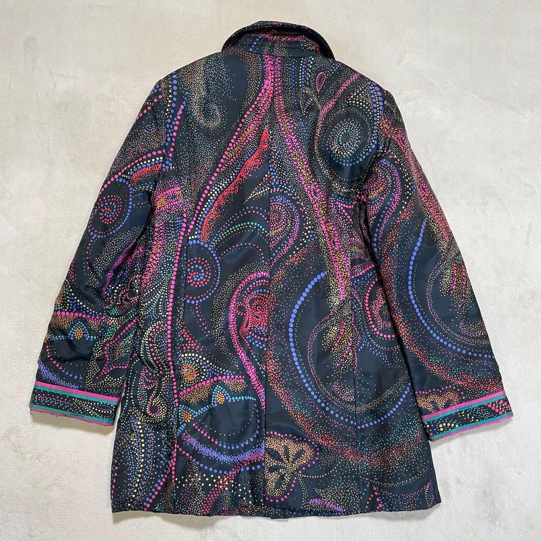 【美品】レオナール ✨中綿ロングコート 高級シルク素材 ペイズリー　総柄　M