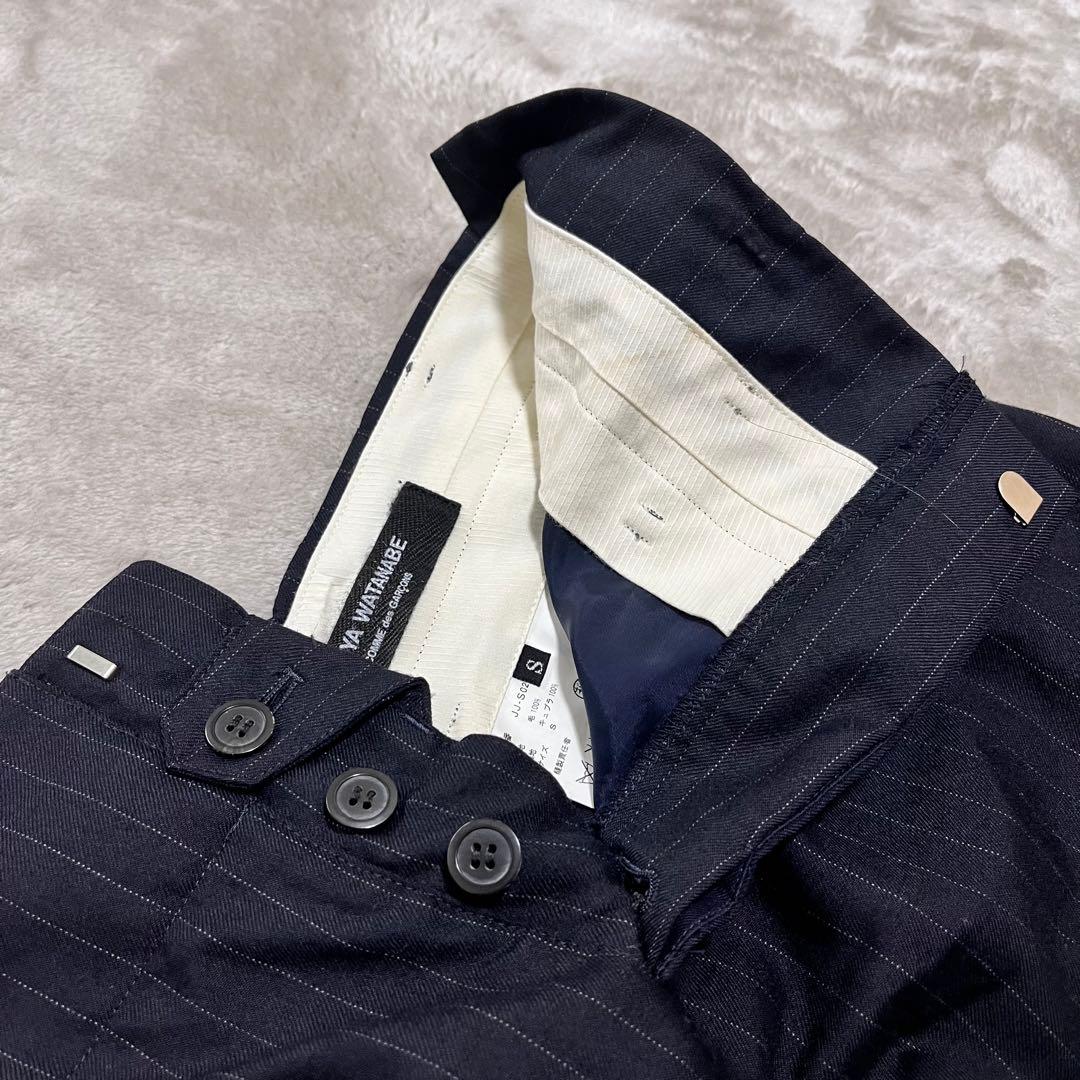 ジュンヤワタナベ コムデギャルソン ウール　ストライプ　変形　ショートパンツ