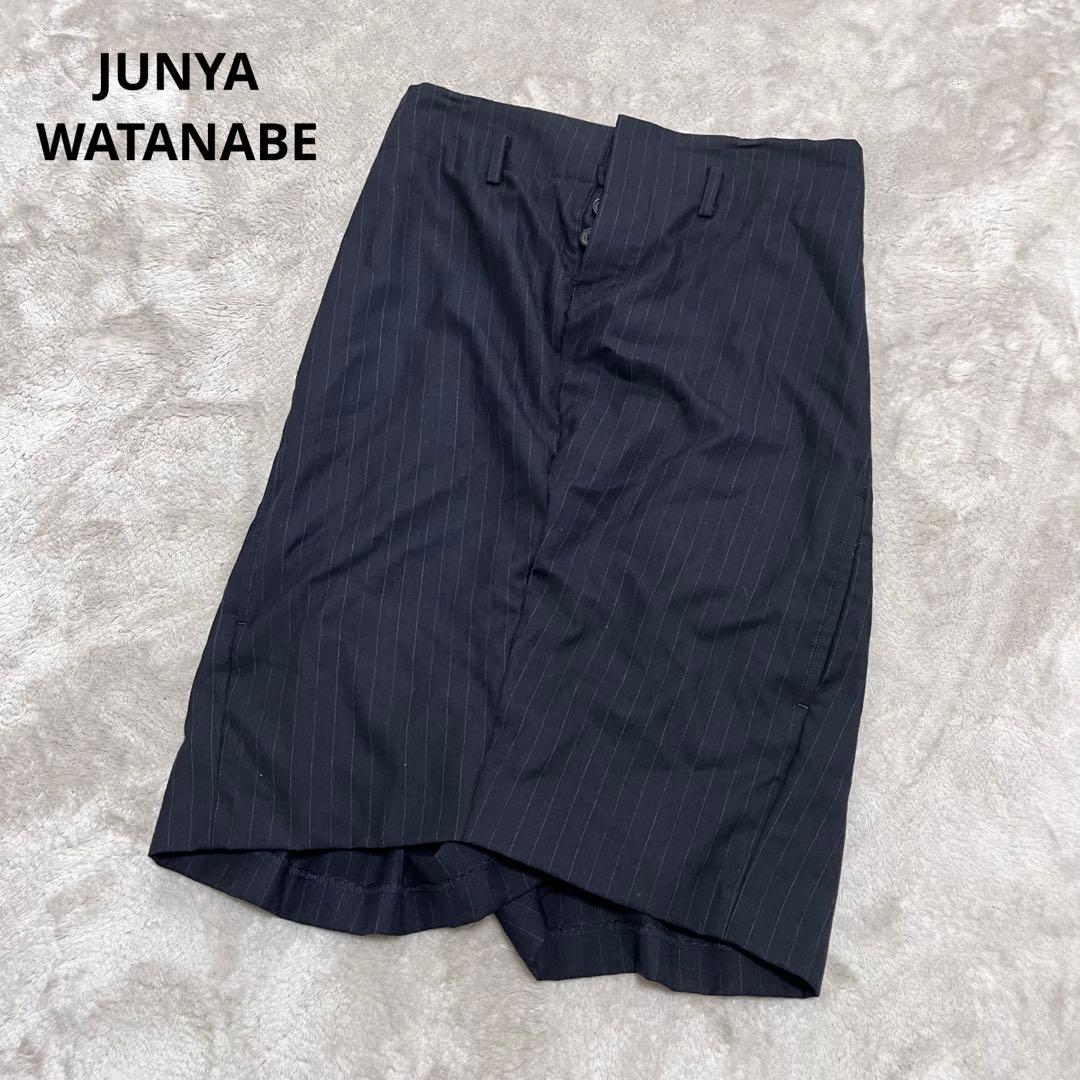 ジュンヤワタナベ コムデギャルソン ウール　ストライプ　変形　ショートパンツ