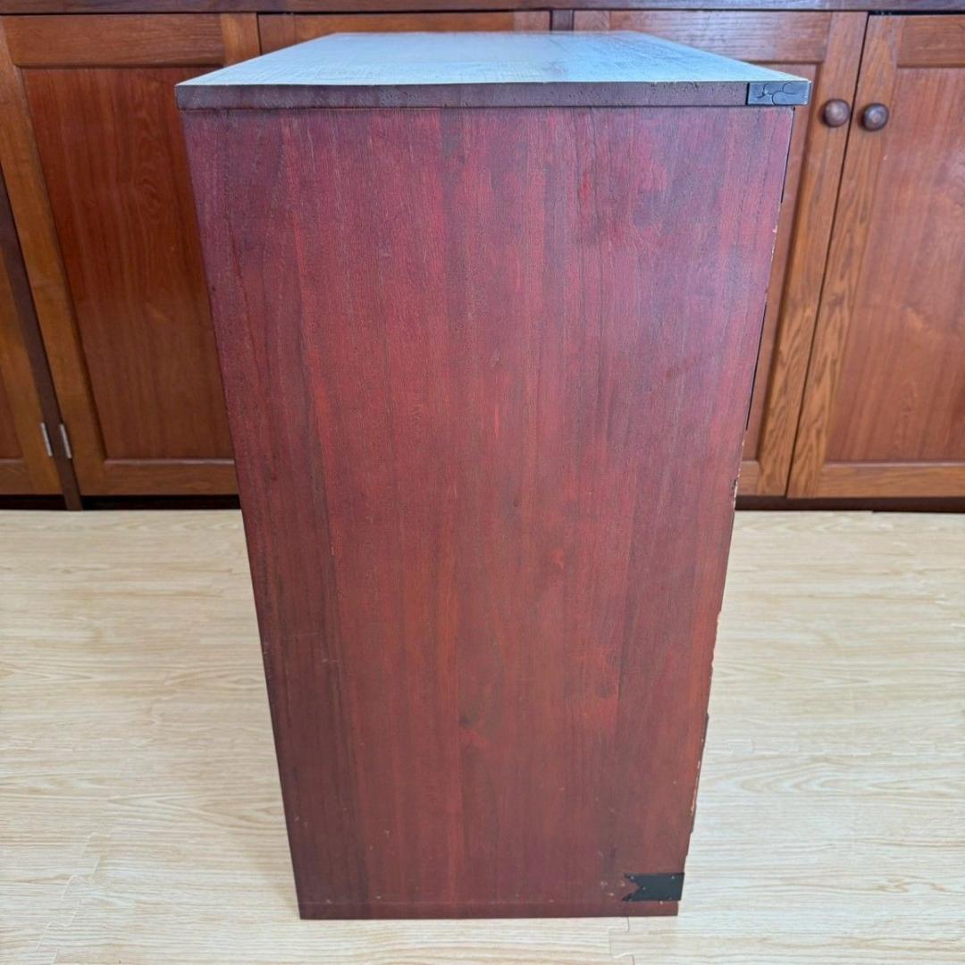 『破格早い者勝ち』民芸家具 欅材 整理箪笥 時代箪笥 3段チェスト 鉄金具 ①