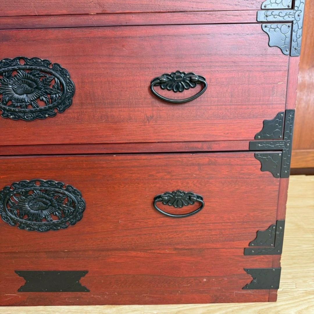 『破格早い者勝ち』民芸家具 欅材 整理箪笥 時代箪笥 3段チェスト 鉄金具 ①