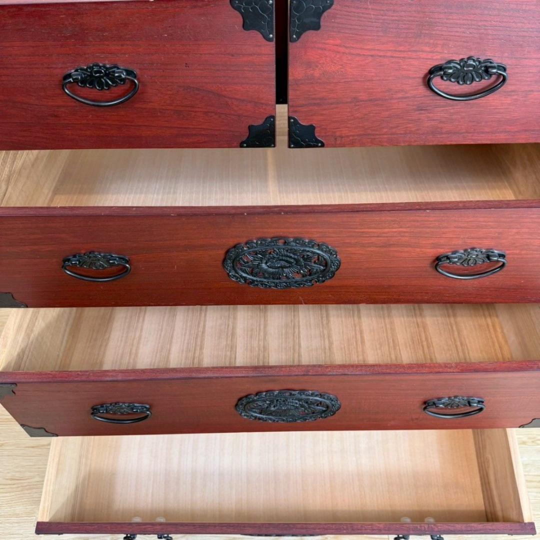 『破格早い者勝ち』民芸家具 欅材 整理箪笥 時代箪笥 3段チェスト 鉄金具 ①