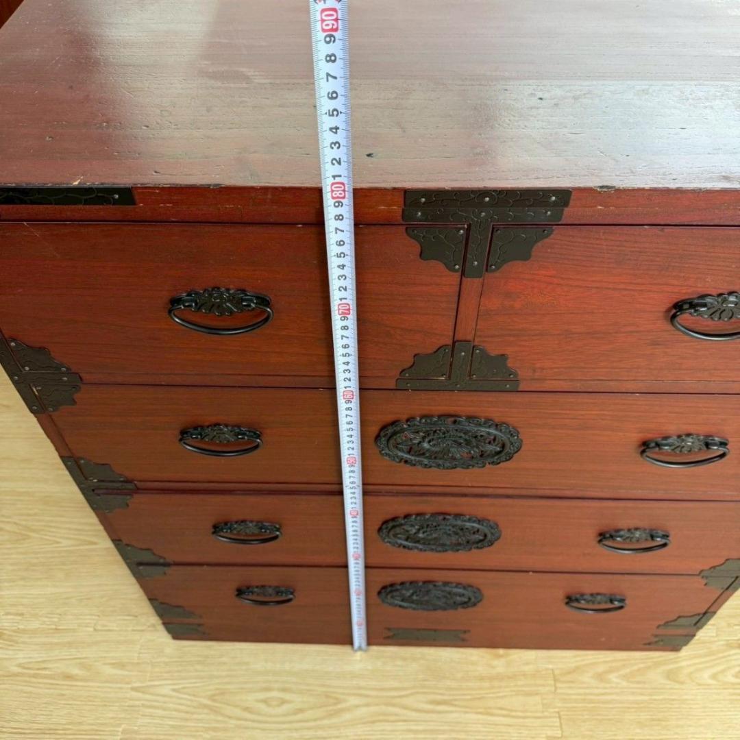 『破格早い者勝ち』民芸家具 欅材 整理箪笥 時代箪笥 3段チェスト 鉄金具 ①