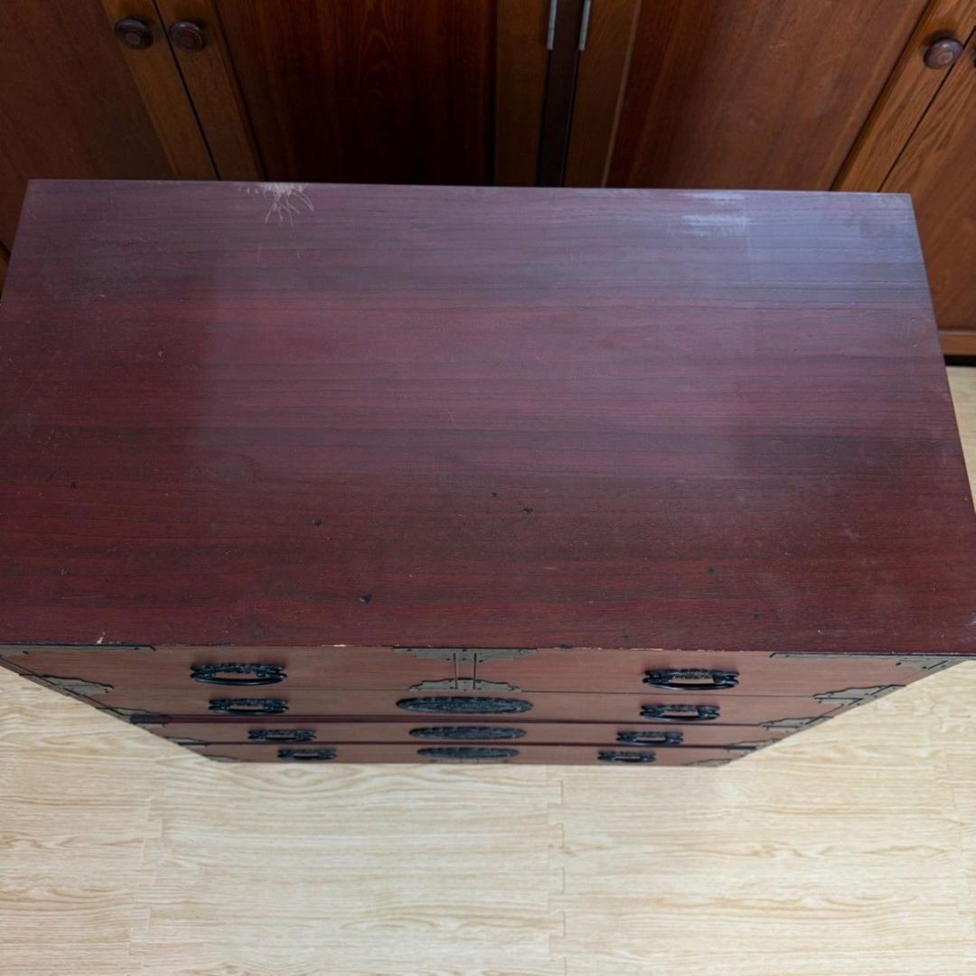 『破格早い者勝ち』民芸家具 欅材 整理箪笥 時代箪笥 3段チェスト 鉄金具 ①