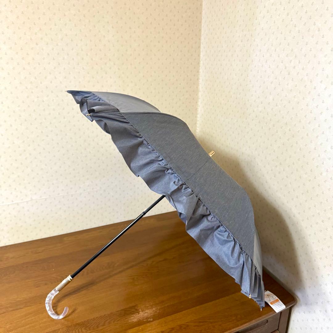 ★新品★ジルスチュアート　晴雨兼用　トップフラット　日傘　フリル　遮光　遮熱