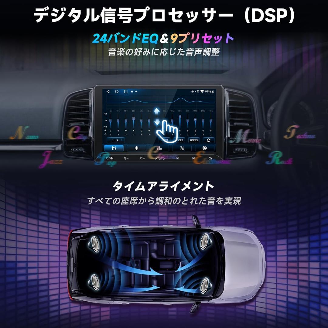 ディスプレイオーディオ カーオーディオ10.1インチ CarPlay 2DIN