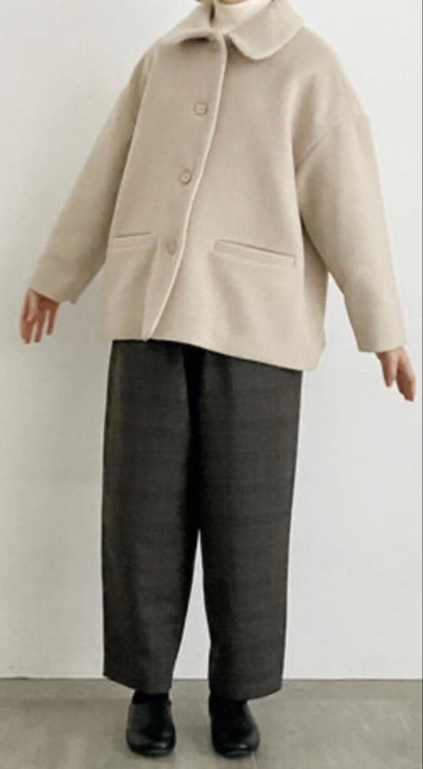 最終価格　TANDEY 休日と詩　マーブルショートコート　ベージュ