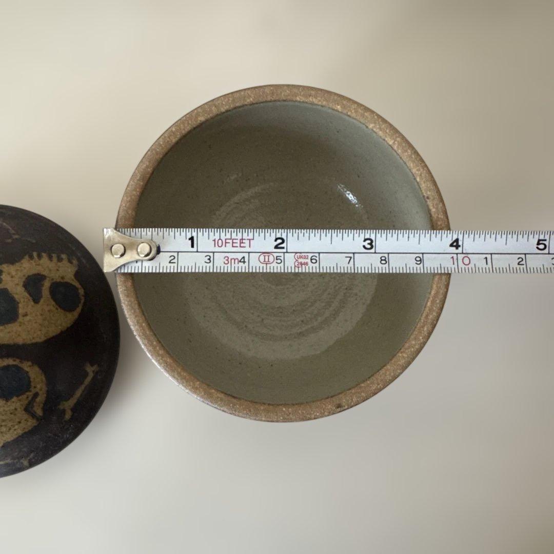 やちむん　工房十鶴　蓋物　ドクロ