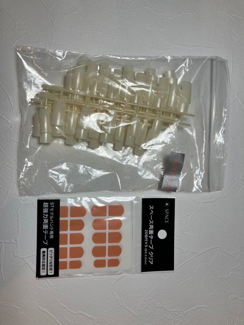 JNEC認定モデルハンド/未使用ネイルチップ&両面テープ★ネイリスト検定