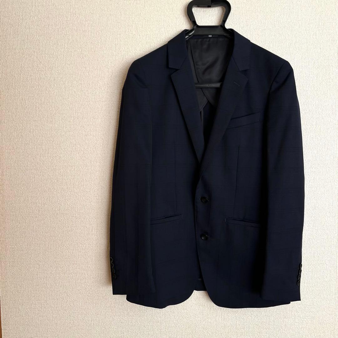 【美品・送料無料】SUIT SELECT スリーピース Y4 ネイビー チェック