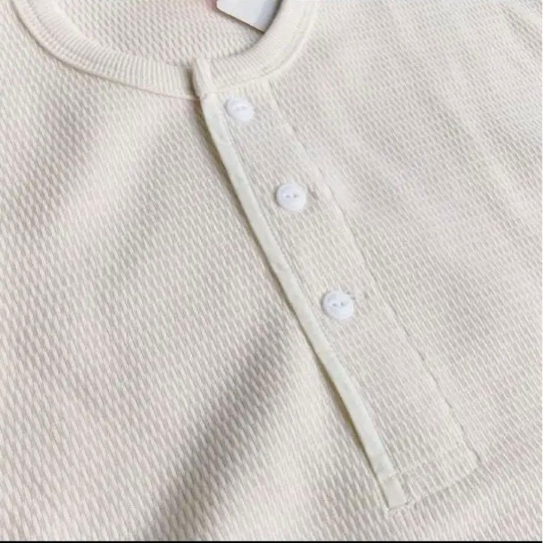 【M】ヘルスニット ハニカム サーマル ヘンリーネック Tシャツ 52034 ③