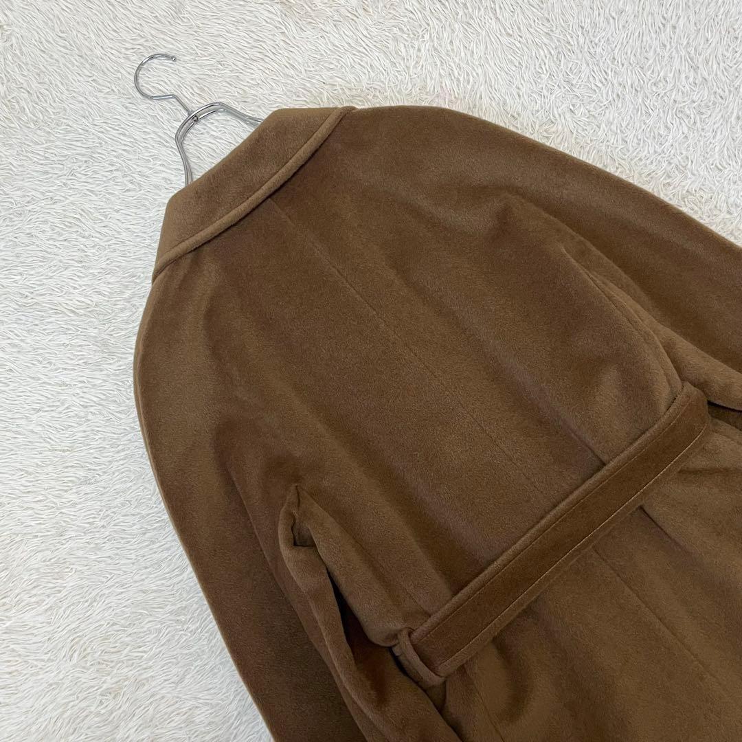 【最高級】マックスマーラ ベルテッドコート ベルト 女優襟 銀タグ キャメル42