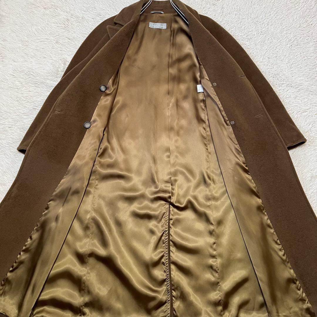【最高級】マックスマーラ ベルテッドコート ベルト 女優襟 銀タグ キャメル42