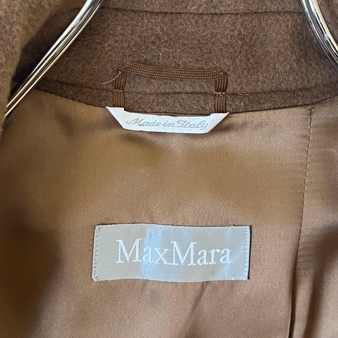 【最高級】マックスマーラ ベルテッドコート ベルト 女優襟 銀タグ キャメル42