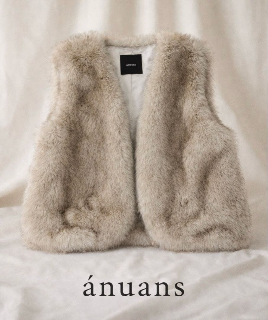 【美品】　anuans 24AW ショート　ファーベスト