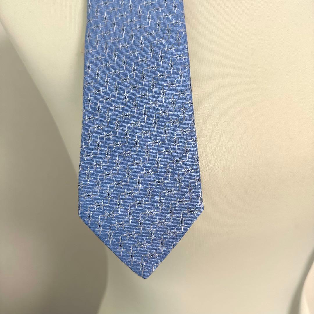 HERMES エルメス　ネクタイ　ブルー