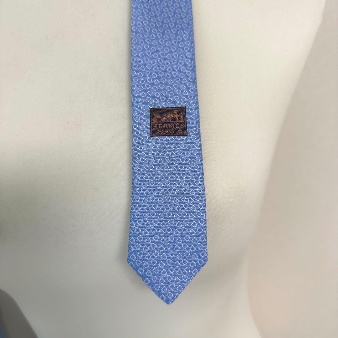 HERMES エルメス　ネクタイ　ブルー