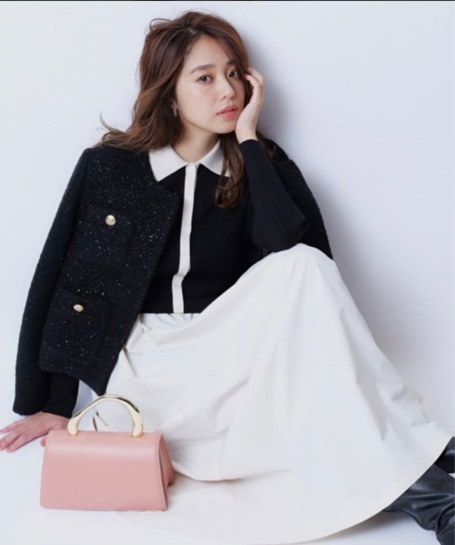 ジャスグリッティー　衿ニットドッキングワンピース　JUSGLITTY 2