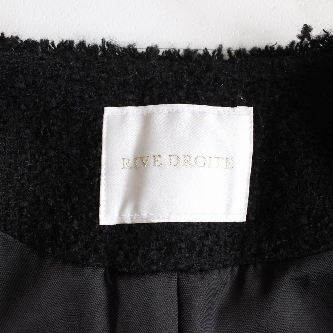 専用RIVE DROITE ツイードフリンジジャケット Fサイズ 金ボタン