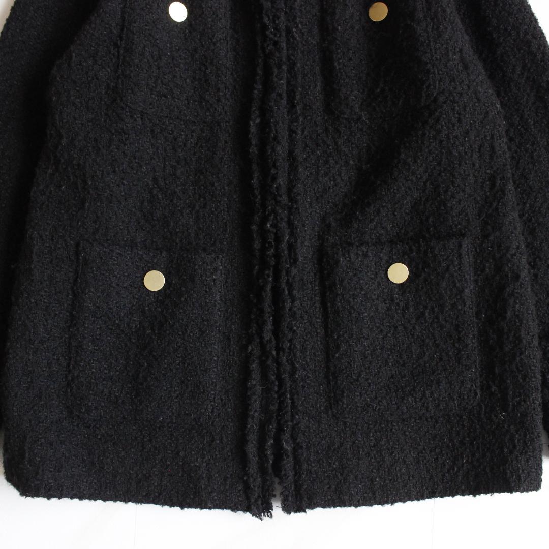 専用RIVE DROITE ツイードフリンジジャケット Fサイズ 金ボタン