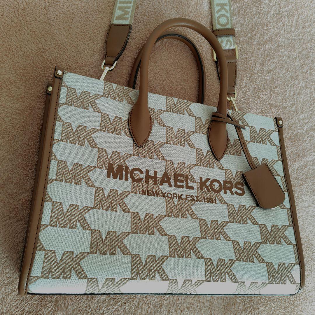 【MICHAEL KORS】美品☆2wayショルダートートバッグロゴチャーム付き