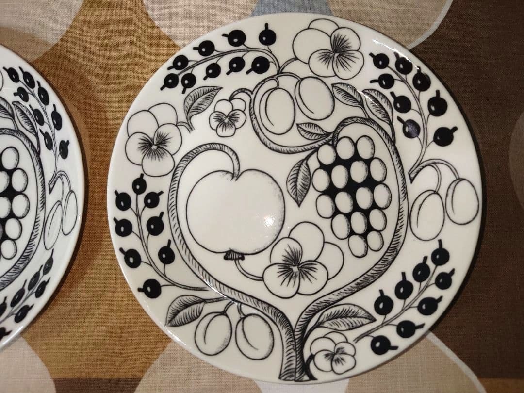 アラビア　旧ロゴ　パラティッシ　プレート21cm　ブラック　2枚セット