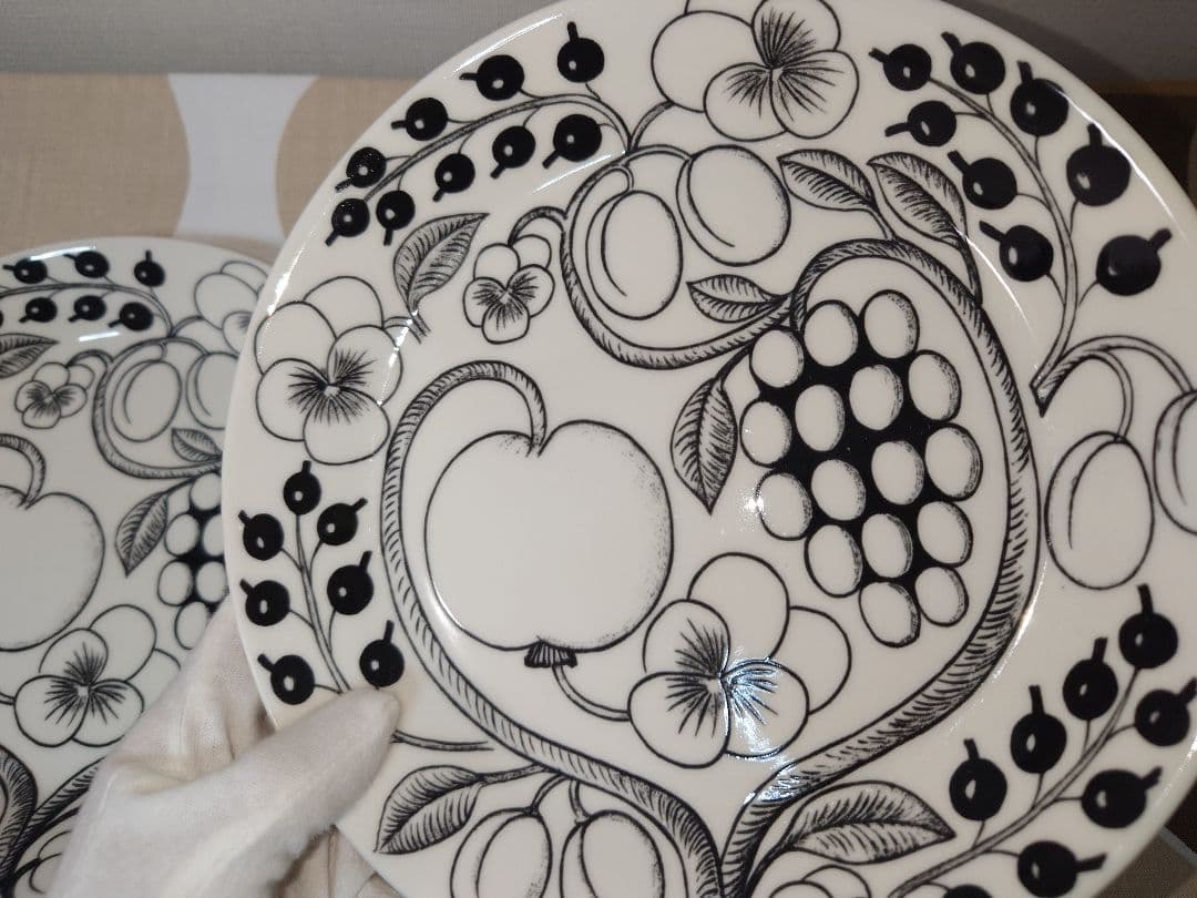 アラビア　旧ロゴ　パラティッシ　プレート21cm　ブラック　2枚セット