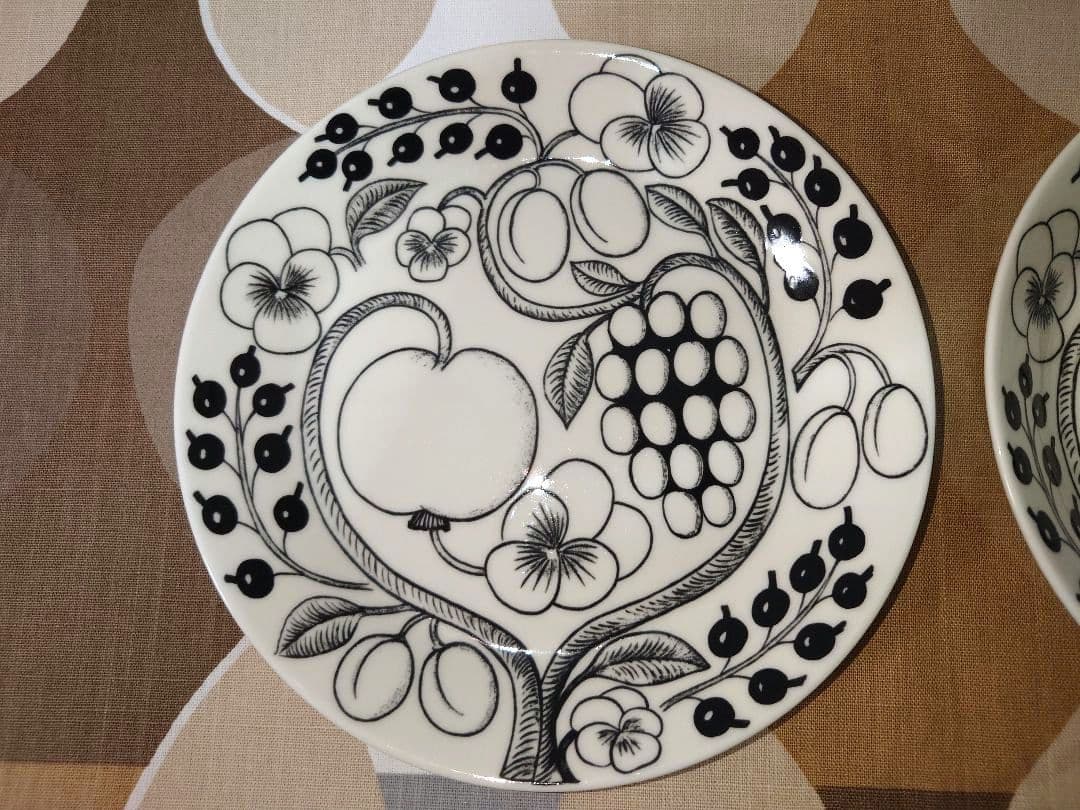 アラビア　旧ロゴ　パラティッシ　プレート21cm　ブラック　2枚セット