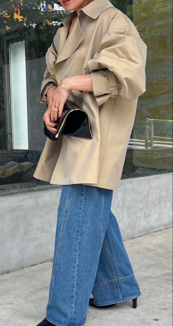 コラージュガリャルダガランテベージュ オーバーダブルブレスト トレンチコート