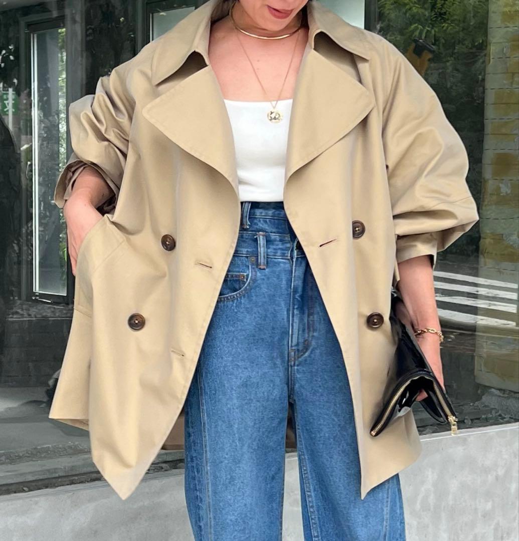 コラージュガリャルダガランテベージュ オーバーダブルブレスト トレンチコート